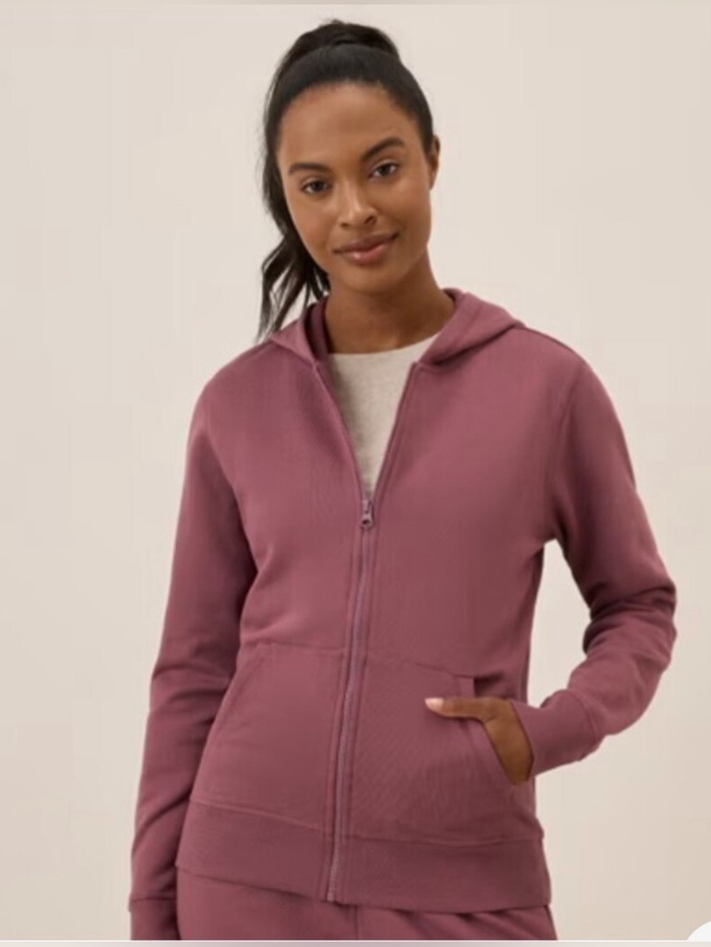 Pact Mauve Zip Hoodie